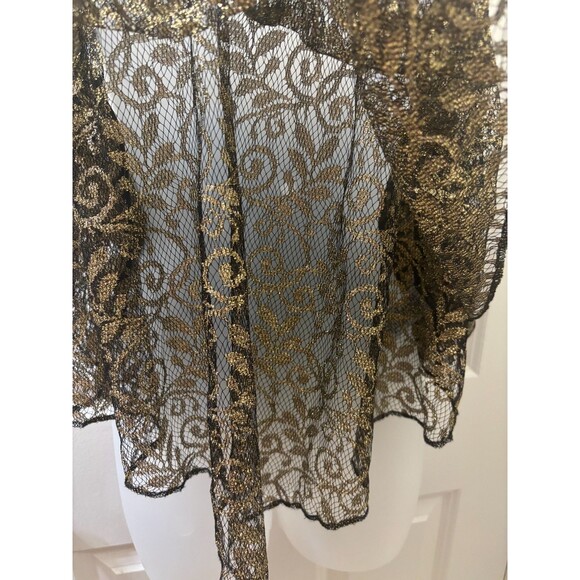 Ecote Gold Sparkle Sheer Tank Top L Urban outfitters Lurex Frills Fairy FLOWY - Picture 4 of 11